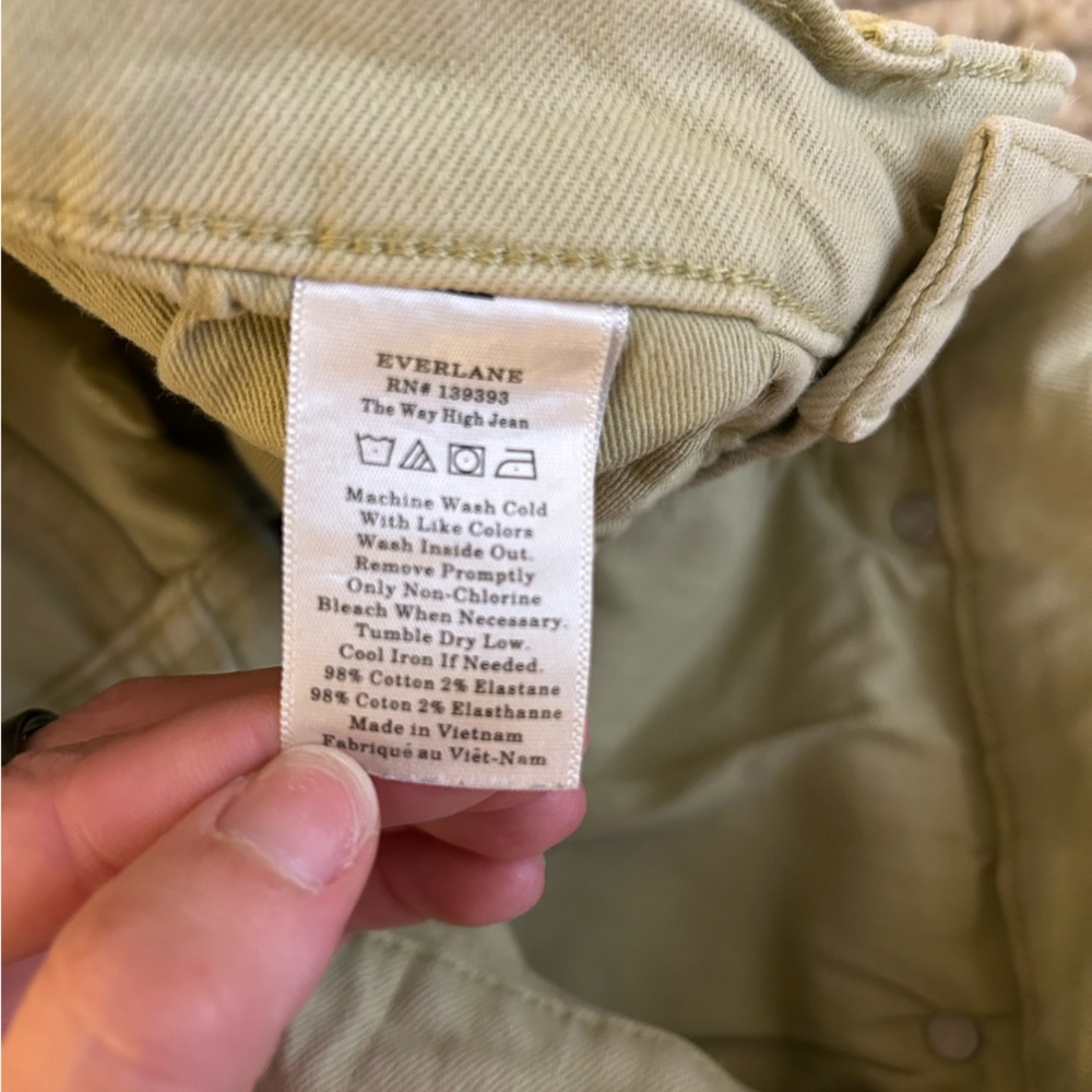 Everlane The Way High Cotton Straight Leg Jean in Light Green size 27 - Picture 9 of 9